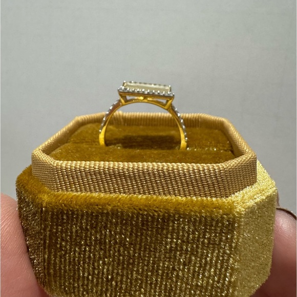 Sterling silver gold plated citrine and diamond ring size 8 - Picture 10 of 10